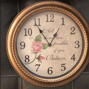 Inspiring Gold Plated 13inch Wall Clock